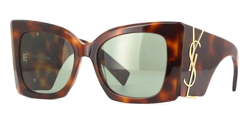 Saint Laurent Oversized Sunglasses Havana/Green (SL-M119-BLAZE-002)