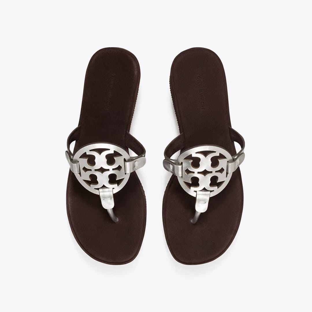 Tory Burch Miller Wedge SILVER / COCOA