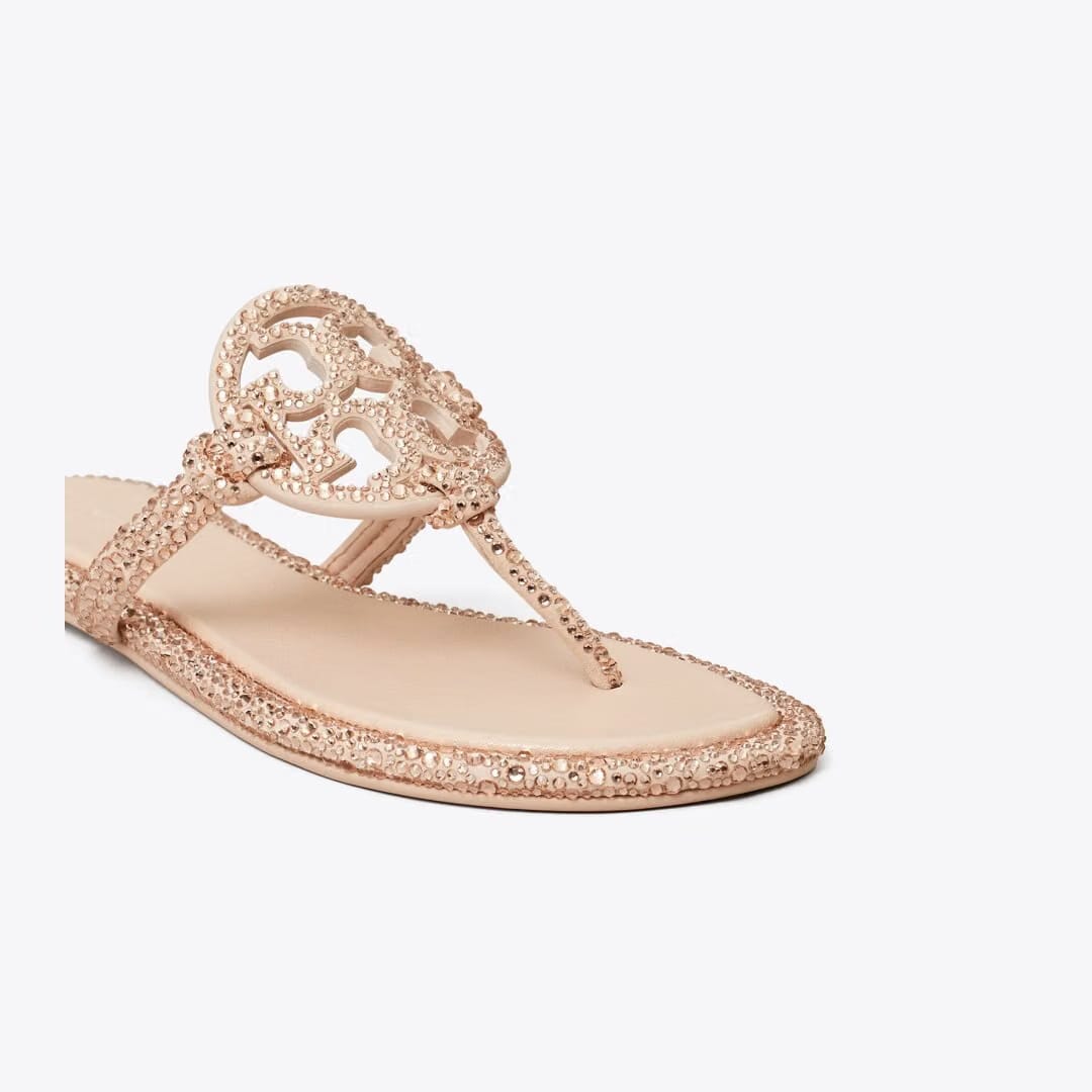 Tory Burch Miller Crystal Knotted Sandal ROSE PINK