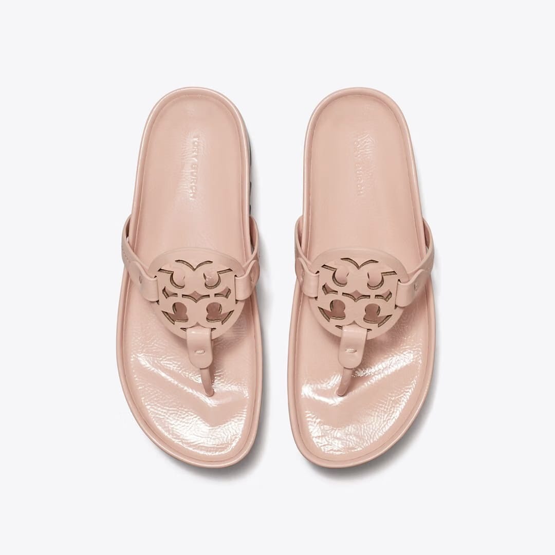 Tory Burch Miller Cloud Lug Sandal PINK BRICK / PERFECT BLACK