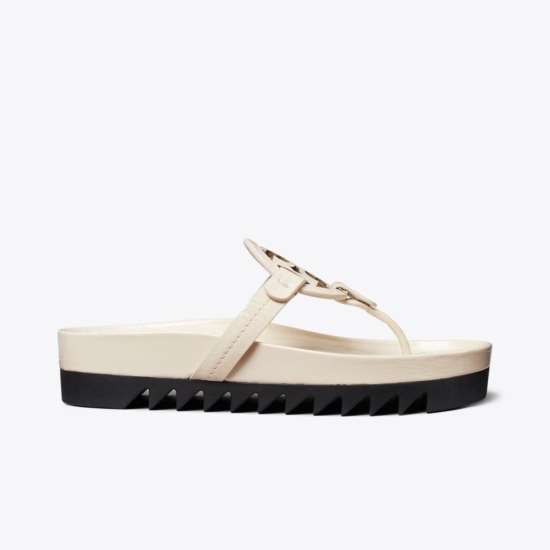 Tory Burch Miller Cloud Lug Sandal NEW CREAM / PERFECT BLACK