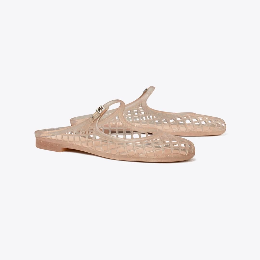 Tory Burch Mellow Mary Jane Jelly SOFT PINK GLITTER / SILVER