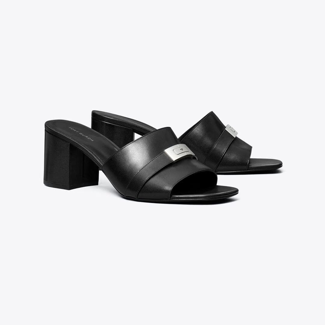 Tory Burch LeeLee Heeled Mule PERFECT BLACK