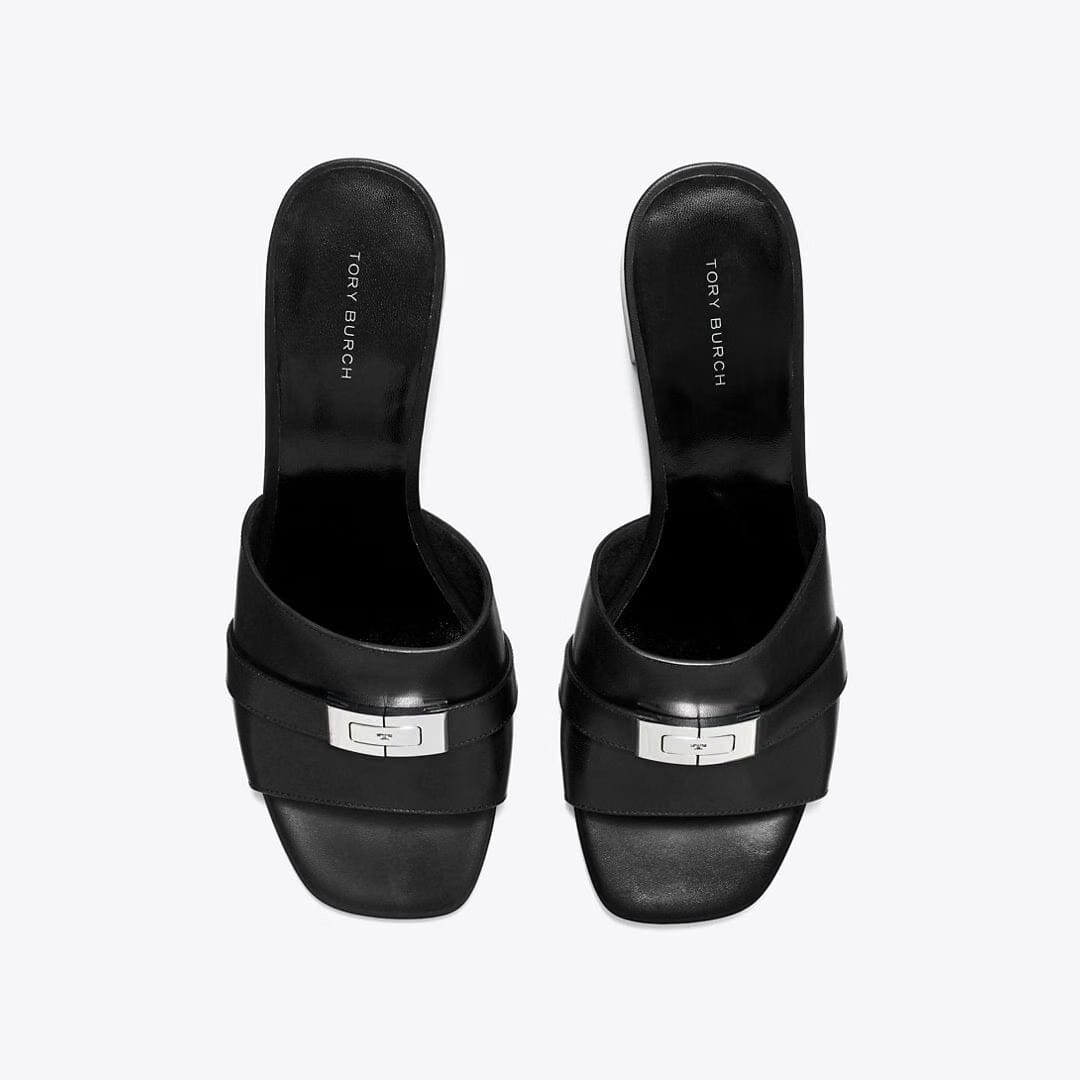 Tory Burch LeeLee Heeled Mule PERFECT BLACK