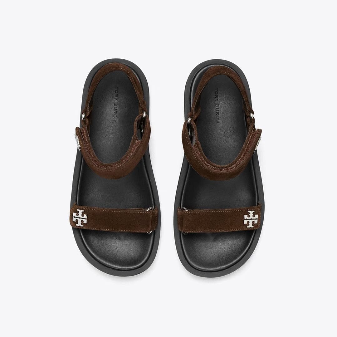 Tory Burch Kira Sport Slim Sandal DARK COCOA / PERFECT BLACK