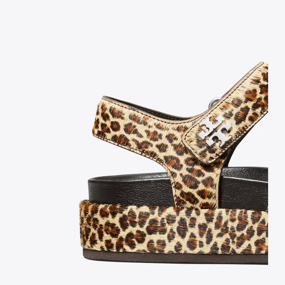 Tory Burch Kira Sport Triple-Strap Sandal LEOPARD MULTI / SILVER