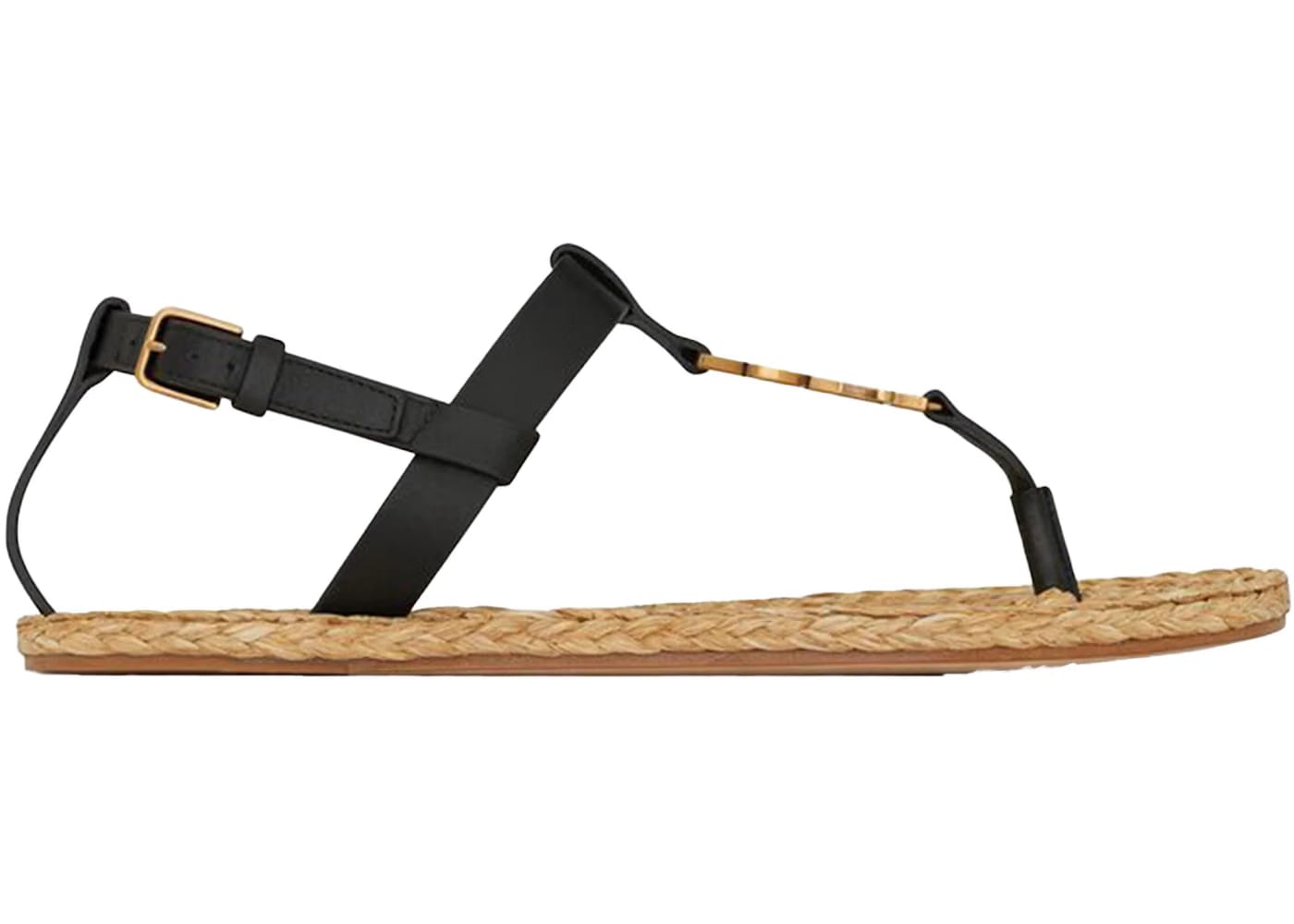 Saint Laurent Cassandra Sandals Black Leather