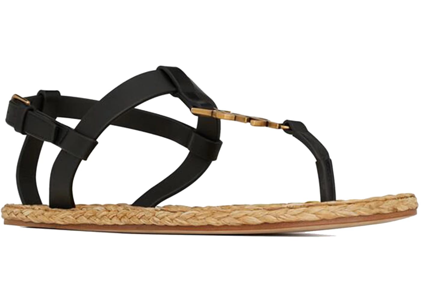 Saint Laurent Cassandra Sandals Black Leather