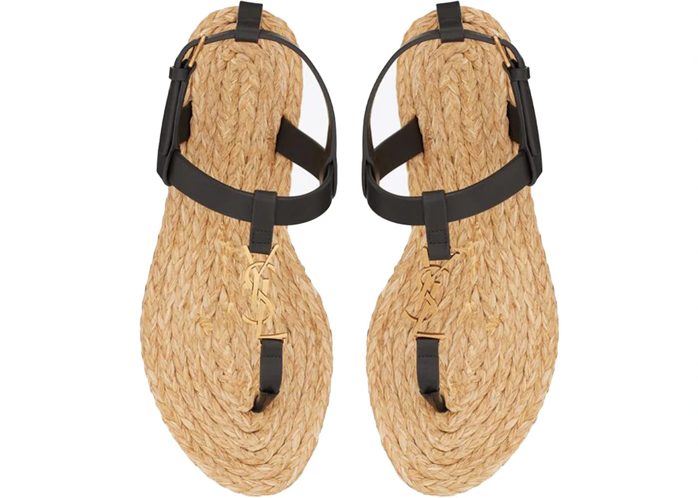 Saint Laurent Cassandra Sandals Black Leather