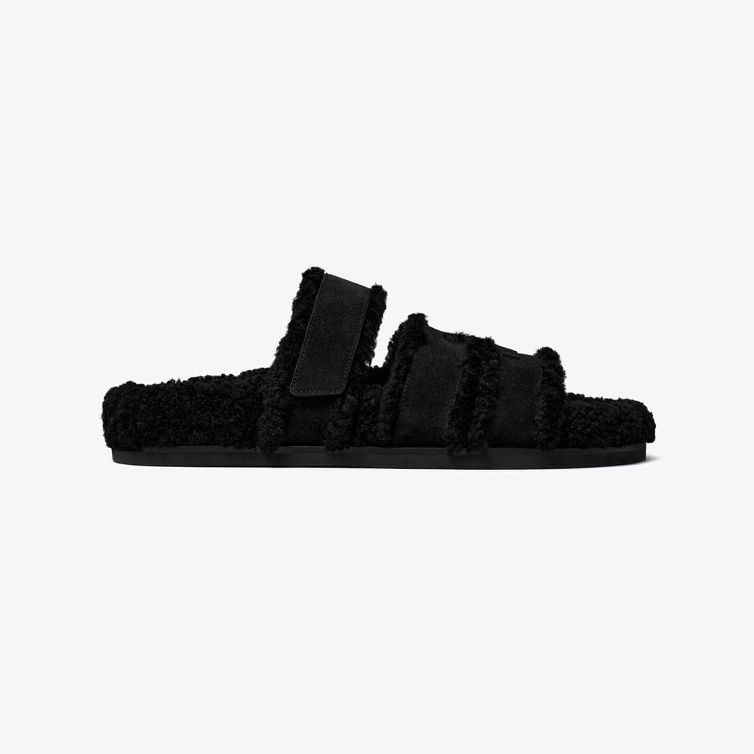 Tory Burch Ines Shearling Sport Slide PERFECT BLACK / BLACK
