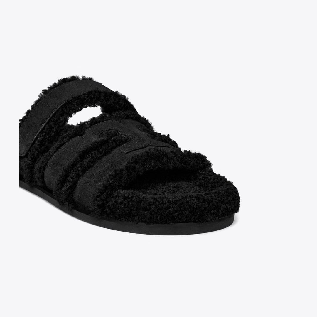 Tory Burch Ines Shearling Sport Slide PERFECT BLACK / BLACK