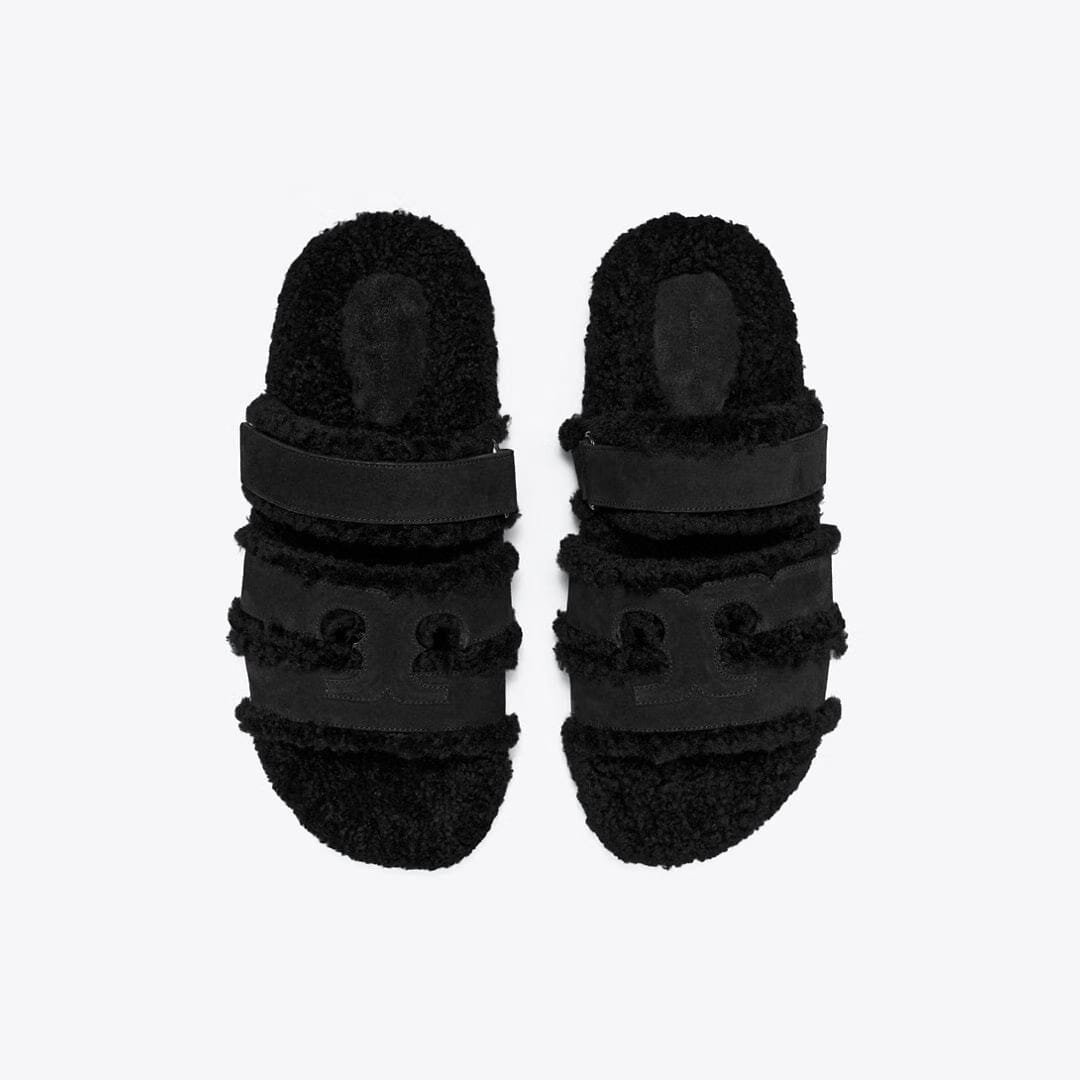 Tory Burch Ines Shearling Sport Slide PERFECT BLACK / BLACK
