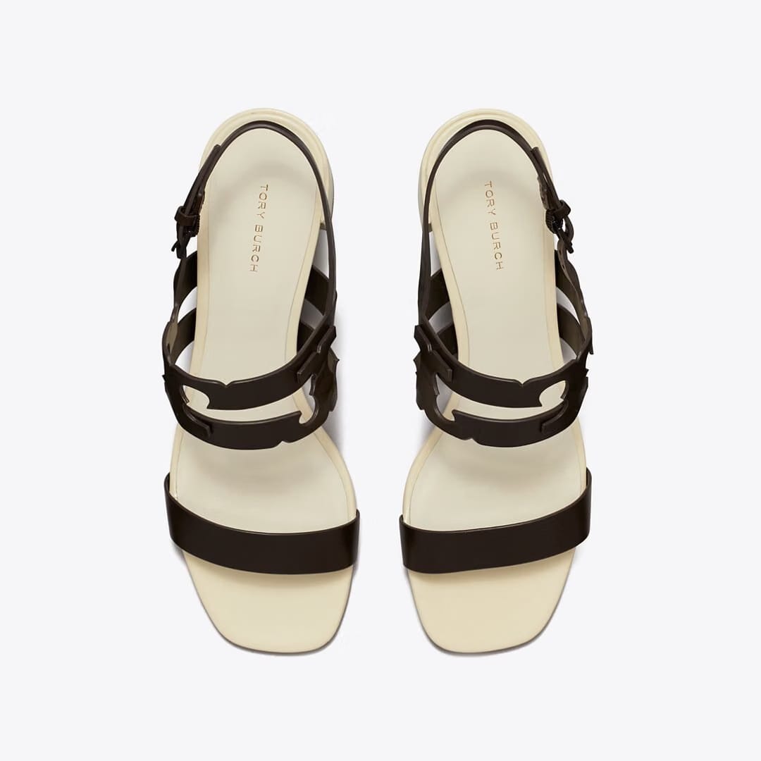 Tory Burch Ines Heeled Sandal COCOA / LIGHT CREAM