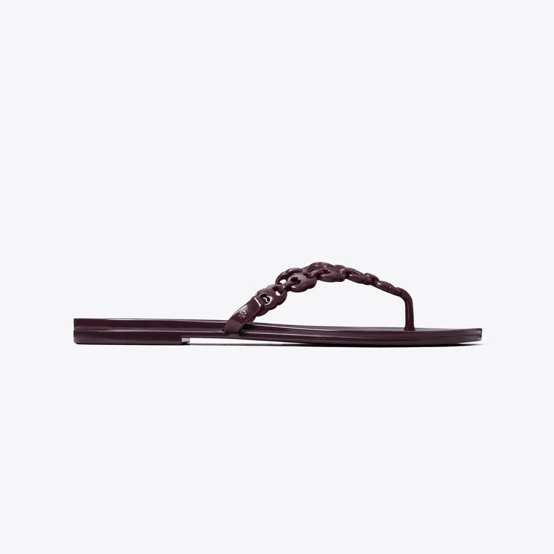 Tory Burch Gemini Link Jelly Flip-Flop DARK CARMINE