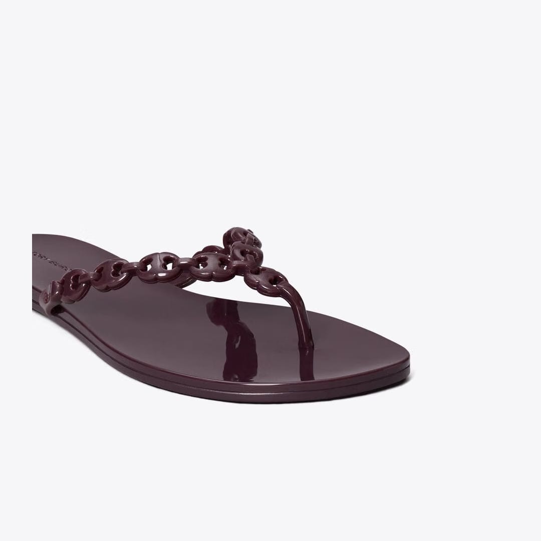 Tory Burch Gemini Link Jelly Flip-Flop DARK CARMINE