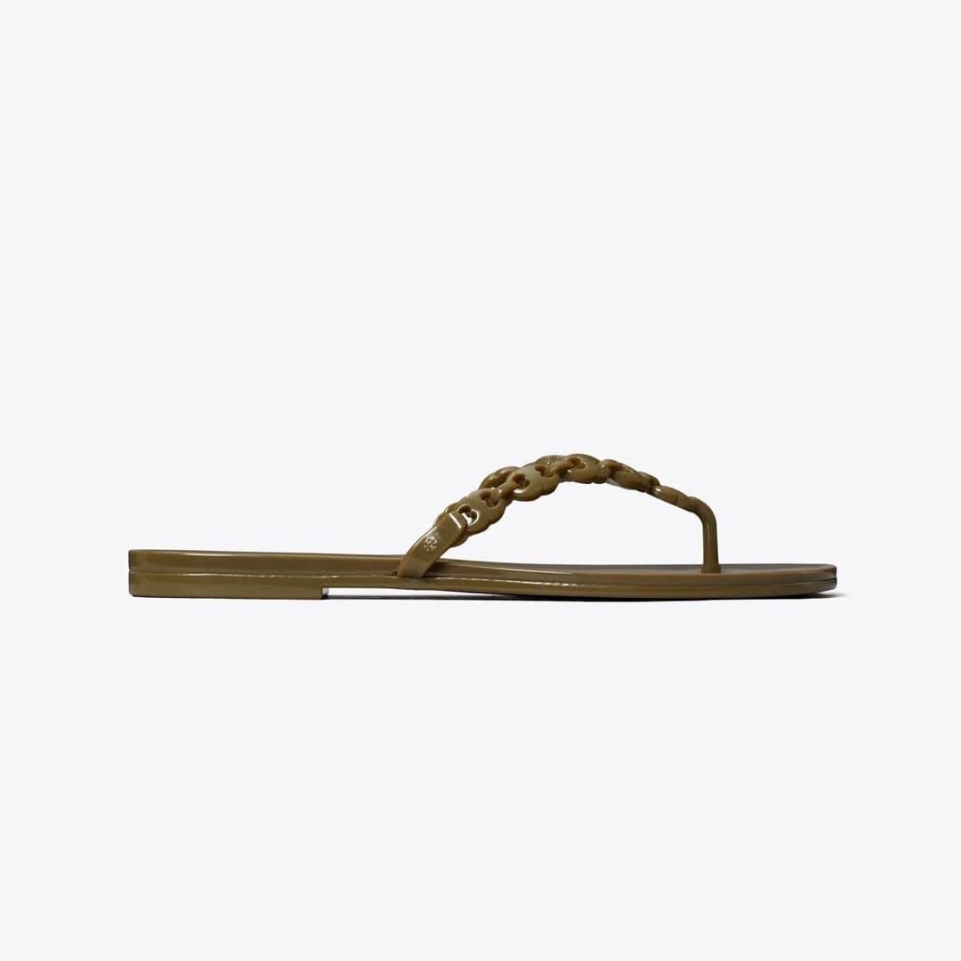 Tory Burch Gemini Link Jelly Flip-Flop MOSS ROCK
