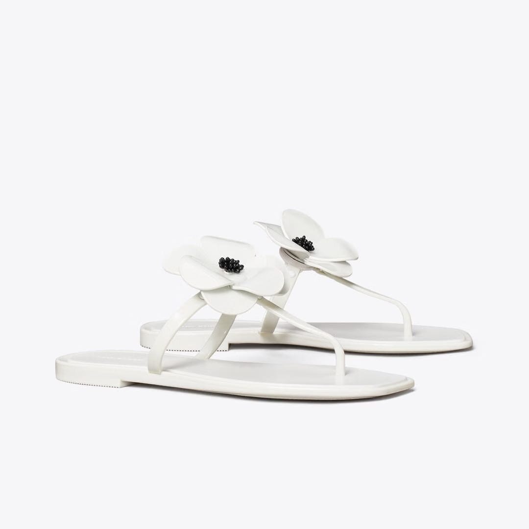 Tory Burch Flower Jelly Sandal OFF WHITE