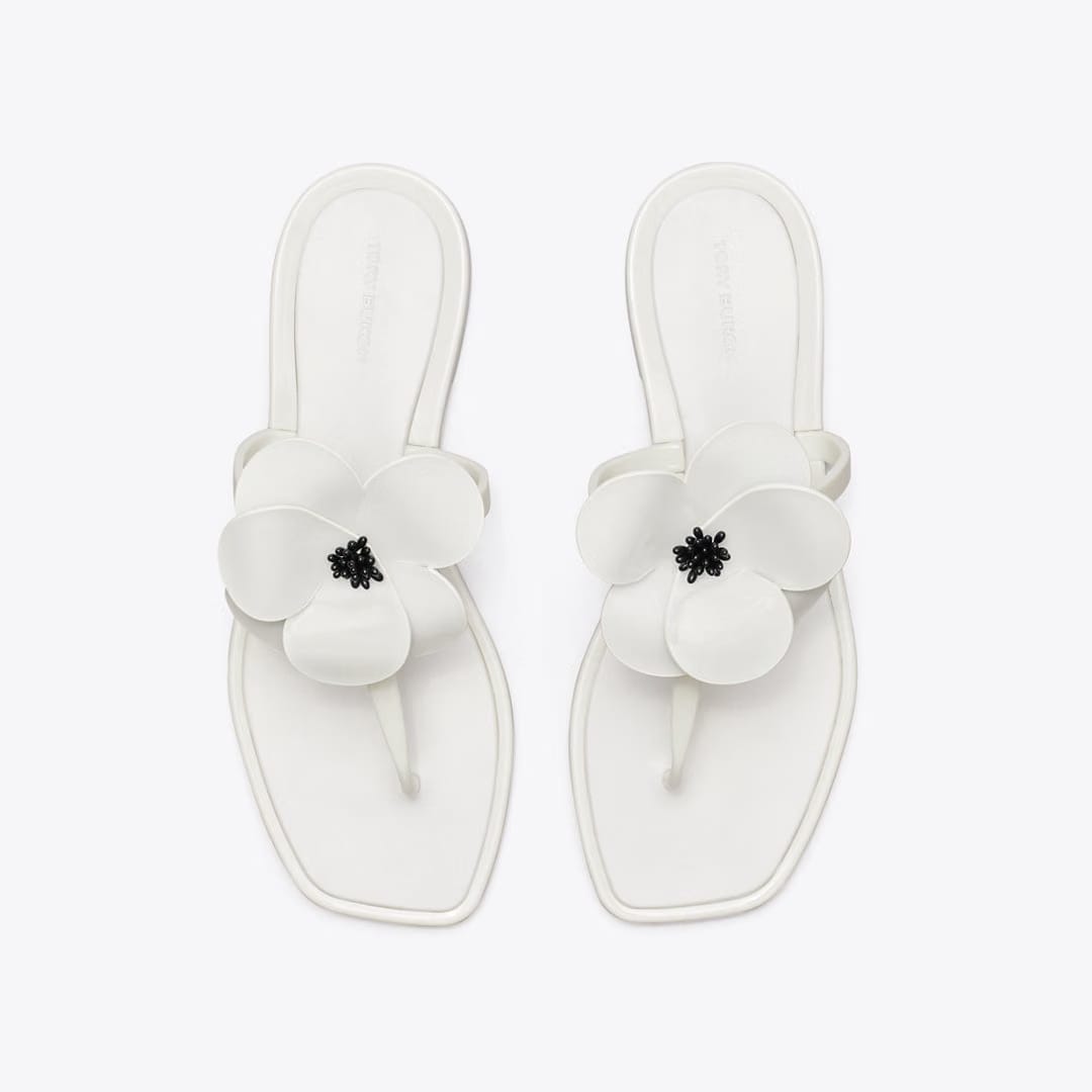 Tory Burch Flower Jelly Sandal OFF WHITE