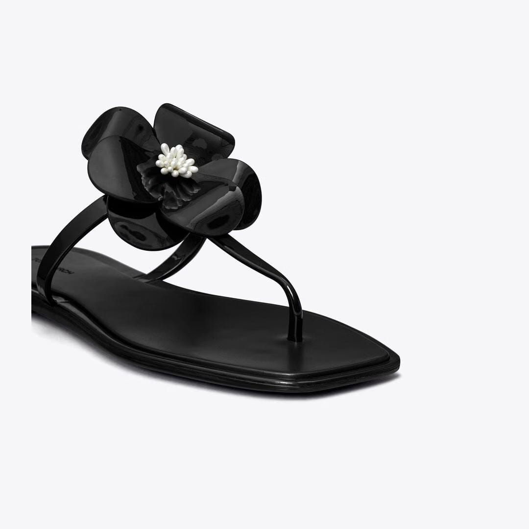 Tory Burch Flower Jelly Sandal PERFECT BLACK