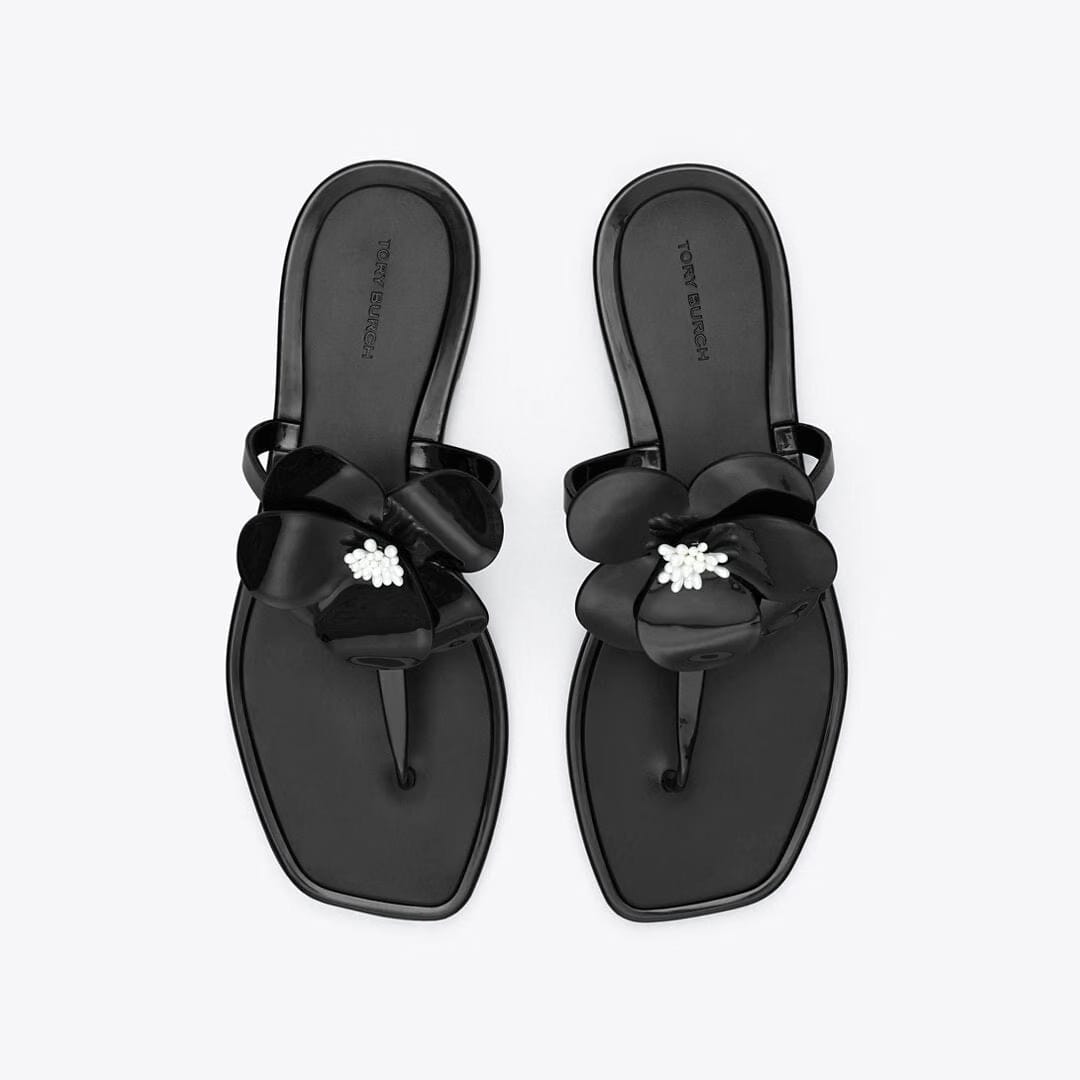 Tory Burch Flower Jelly Sandal PERFECT BLACK