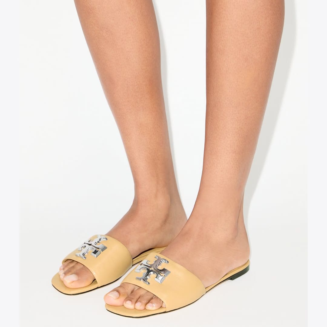 Tory Burch Eleanor Slide HONEYCOMB TAN / SILVER
