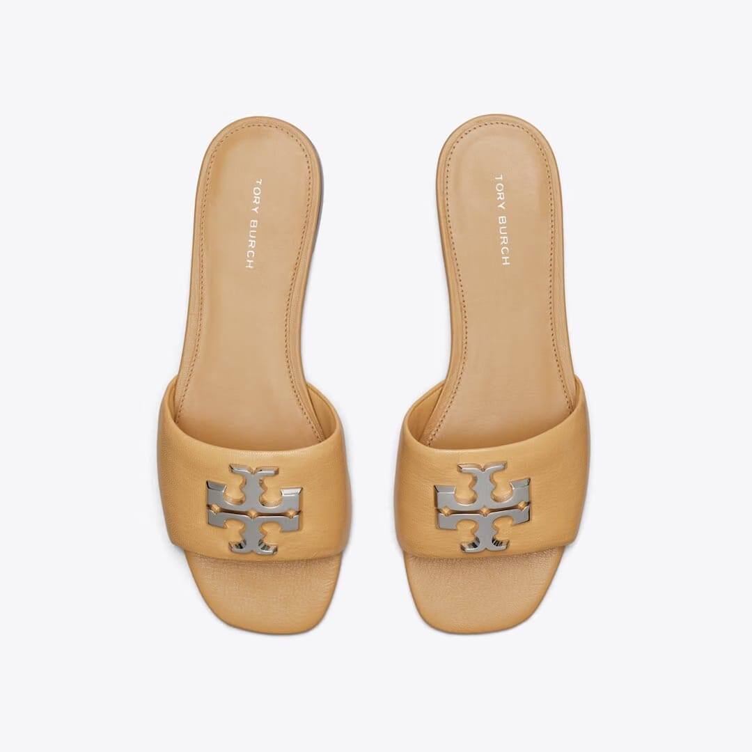 Tory Burch Eleanor Slide HONEYCOMB TAN / SILVER