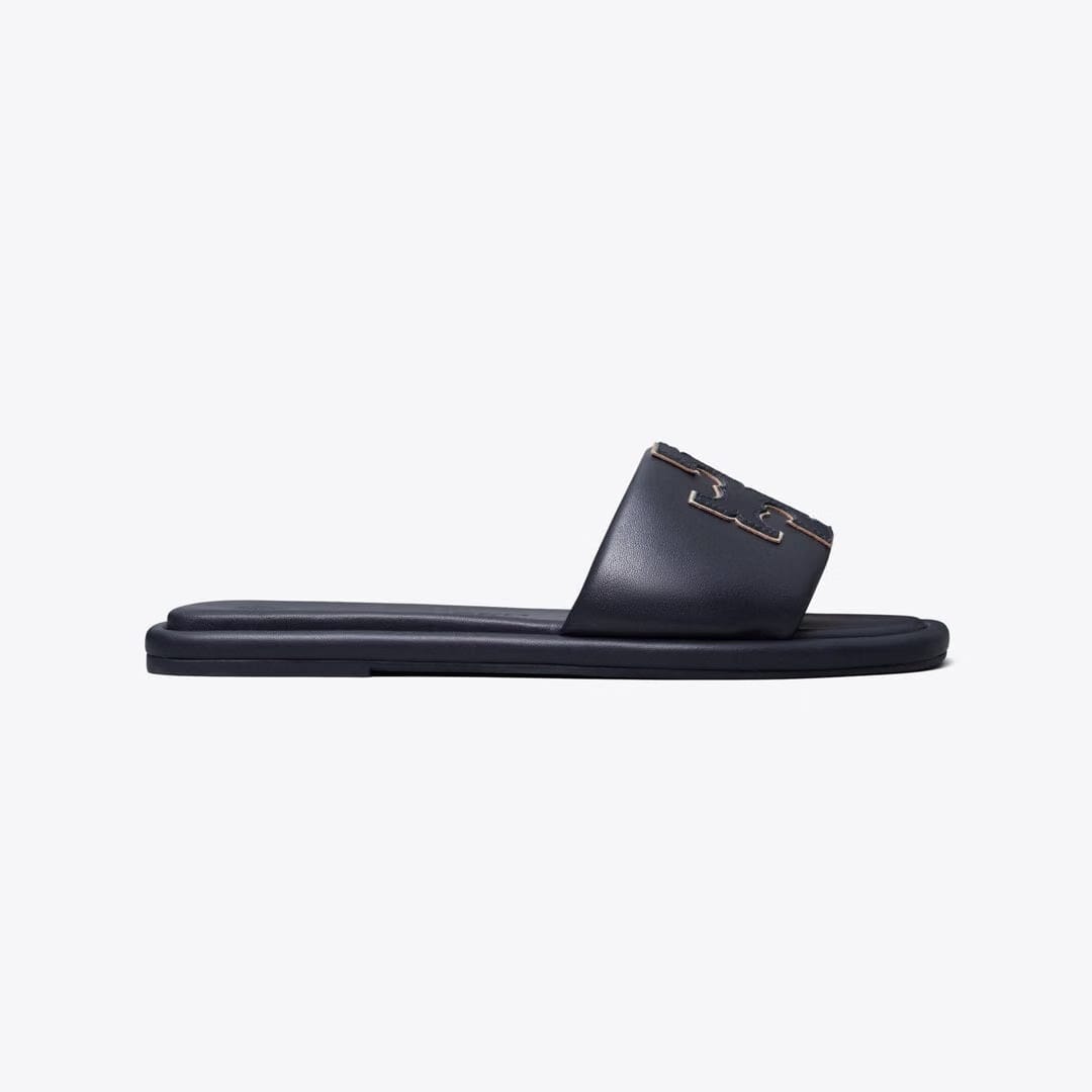 Tory Burch Double T Sport Slide PERFECT NAVY / GOLD
