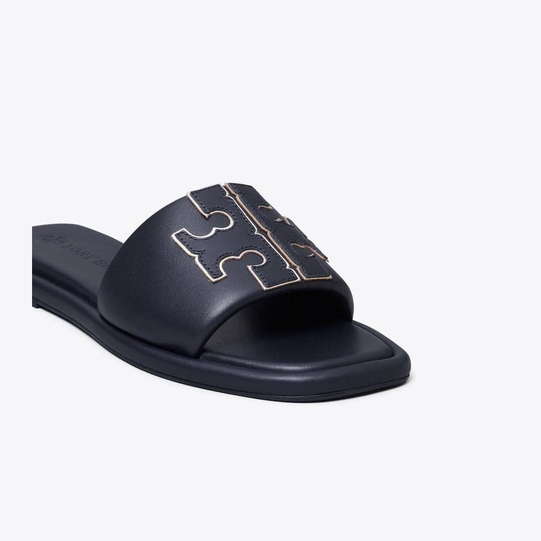 Tory Burch Double T Sport Slide PERFECT NAVY / GOLD
