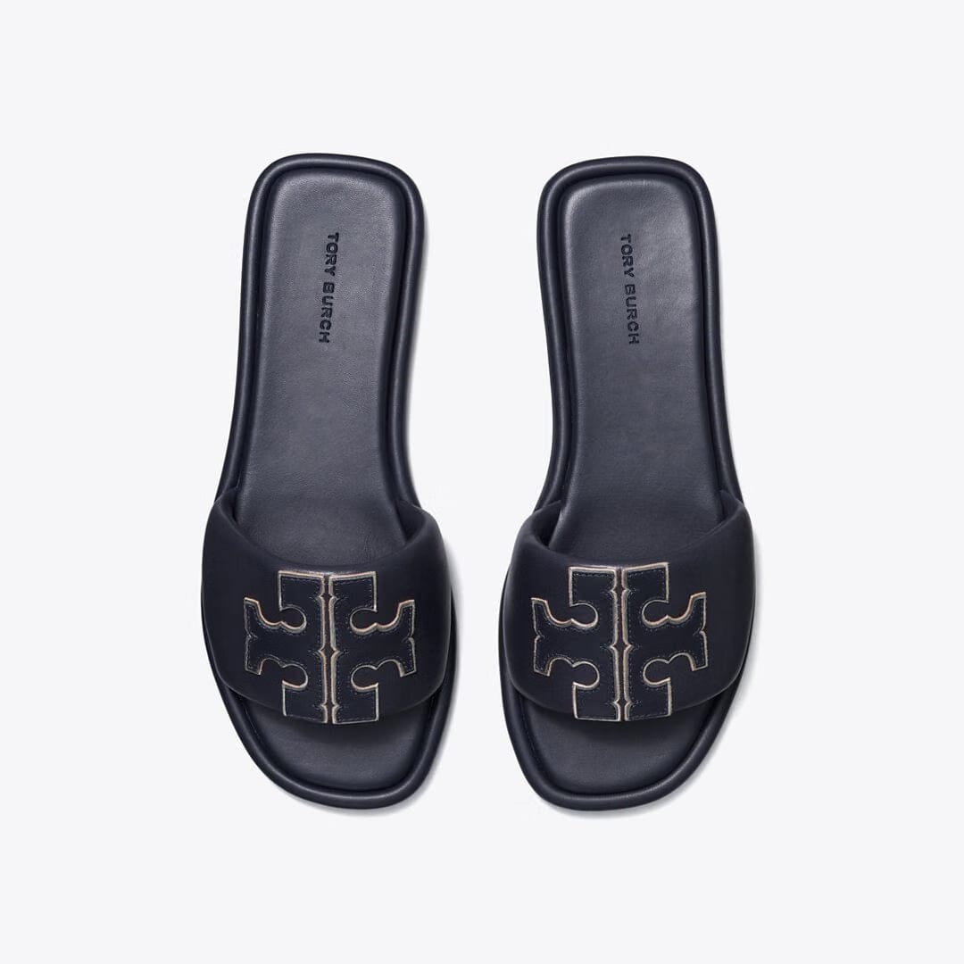 Tory Burch Double T Sport Slide PERFECT NAVY / GOLD