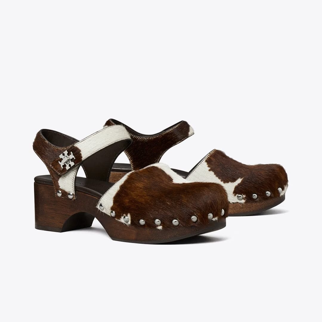 Tory Burch Turnlock Clog Mocha Brown / SHEA BUTTER