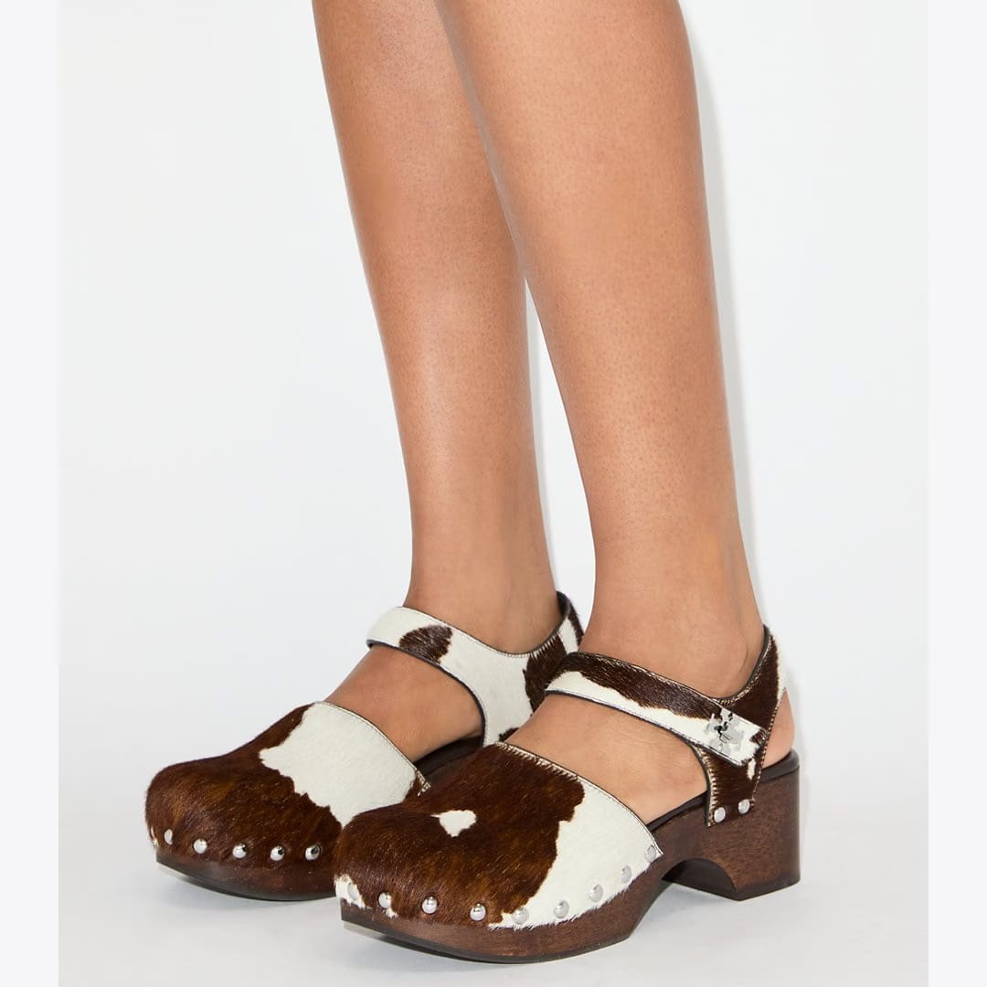 Tory Burch Turnlock Clog Mocha Brown / SHEA BUTTER