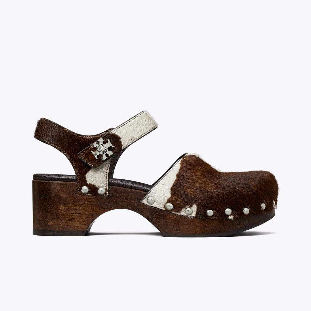 Tory Burch Turnlock Clog Mocha Brown / SHEA BUTTER