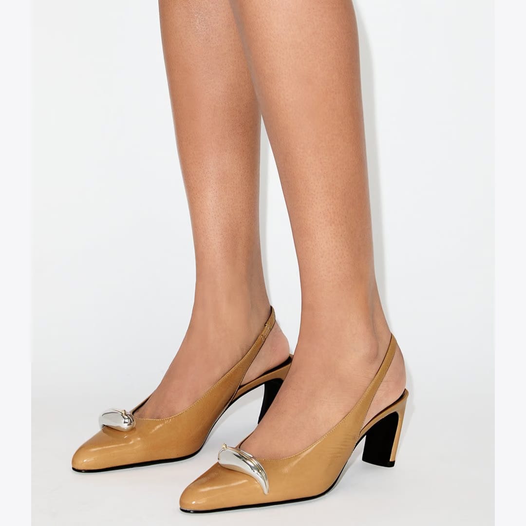 Tory Burch Pierced Slingback Heel CANTUCCI / SILVER