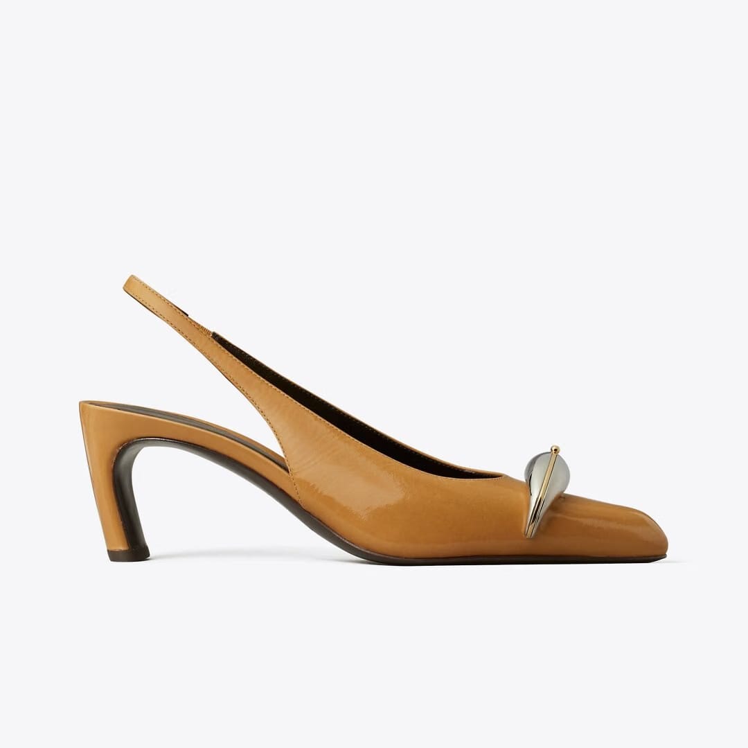 Tory Burch Pierced Slingback Heel CANTUCCI / SILVER