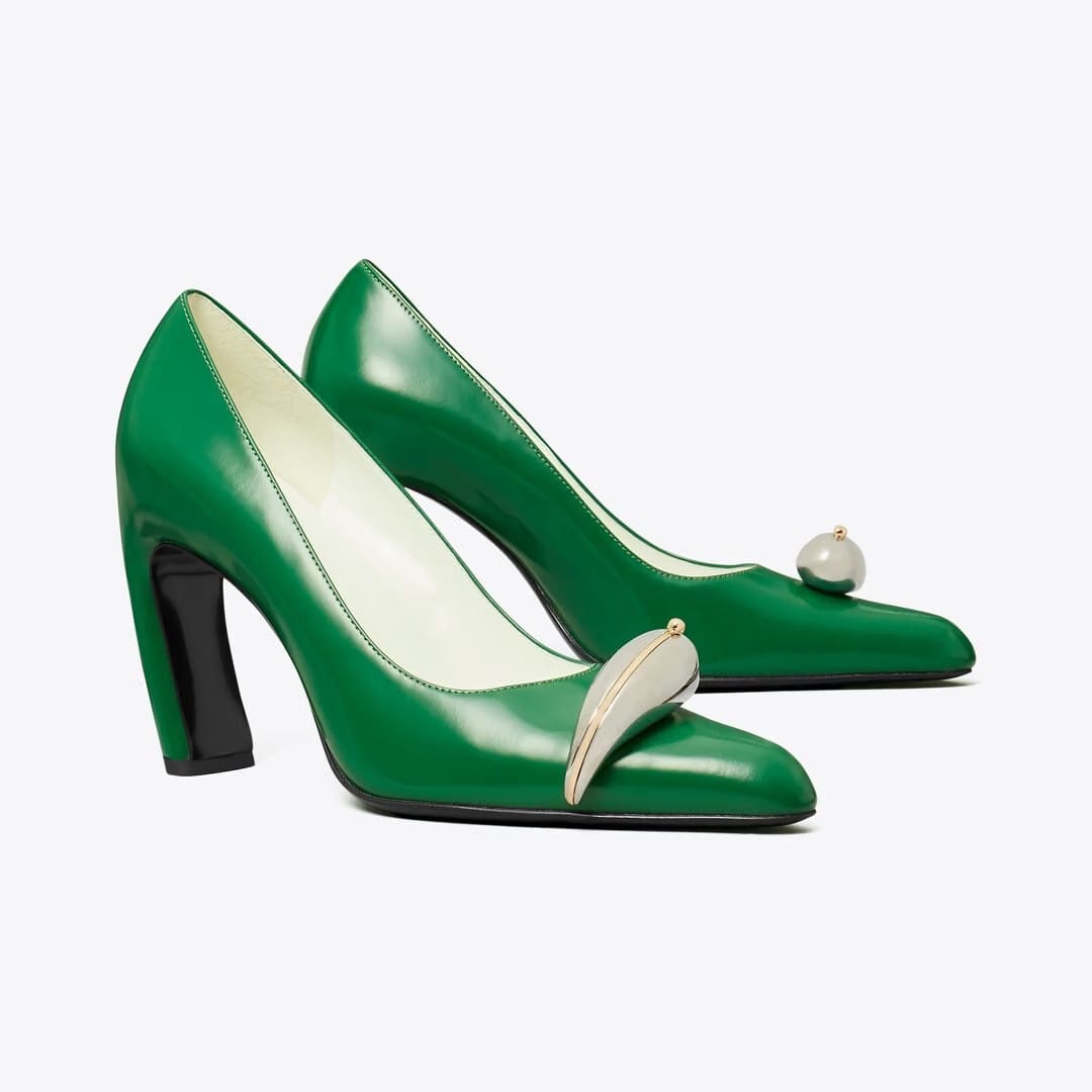 Tory Burch Pierced Pump GRASS / SILVER