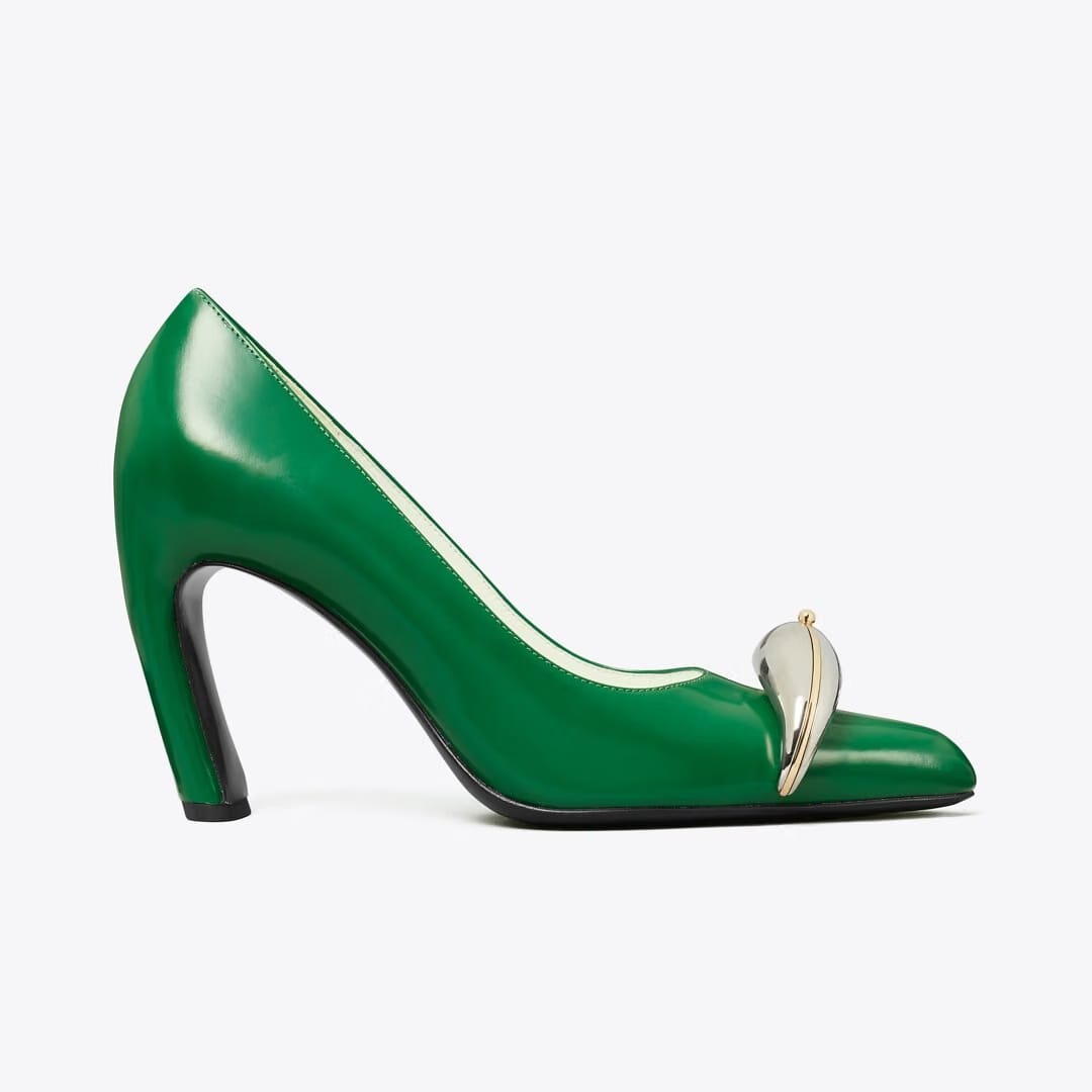 Tory Burch Pierced Pump GRASS / SILVER