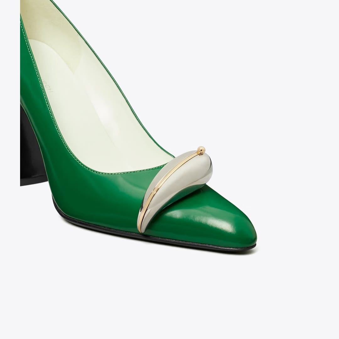 Tory Burch Pierced Pump GRASS / SILVER