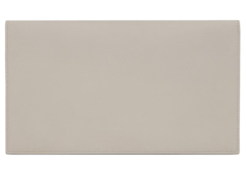Saint Laurent Uptown Pouch Grain de Poudre Embossed Blanc Vintage