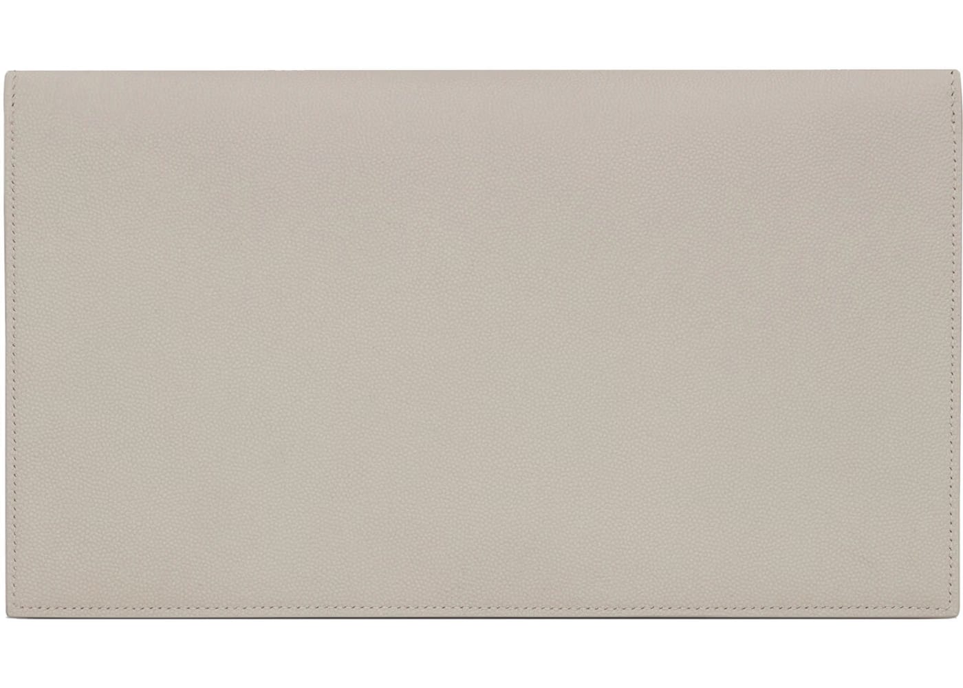 Saint Laurent Uptown Pouch Grain de Poudre Embossed Blanc Vintage