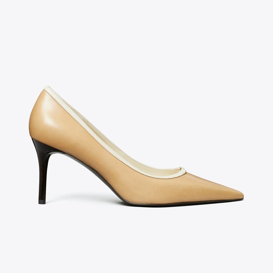Tory Burch Double T Buckle Pump DESERT MIST / LIGHT CREAM