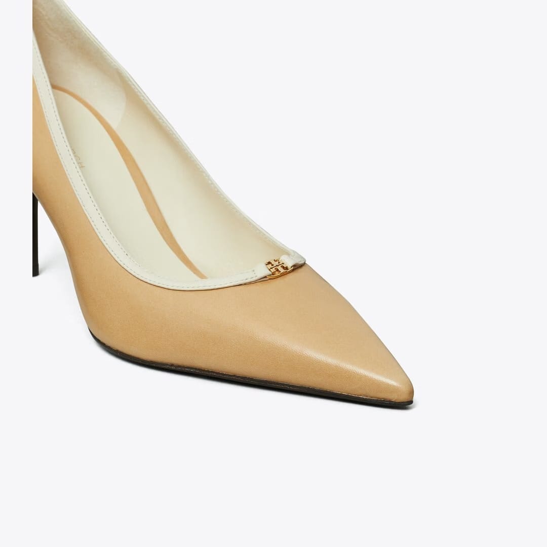 Tory Burch Double T Buckle Pump DESERT MIST / LIGHT CREAM