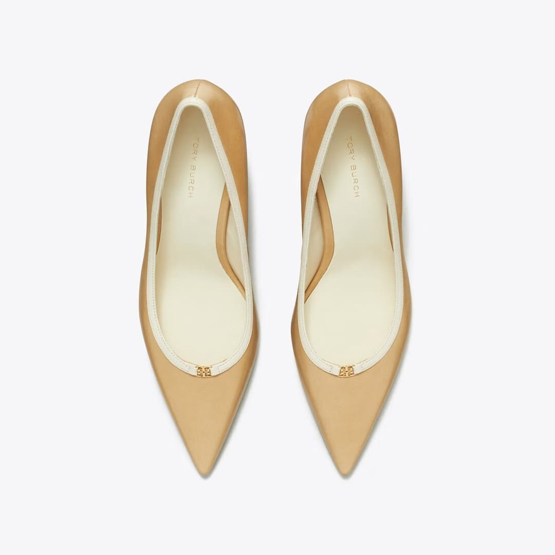Tory Burch Double T Buckle Pump DESERT MIST / LIGHT CREAM