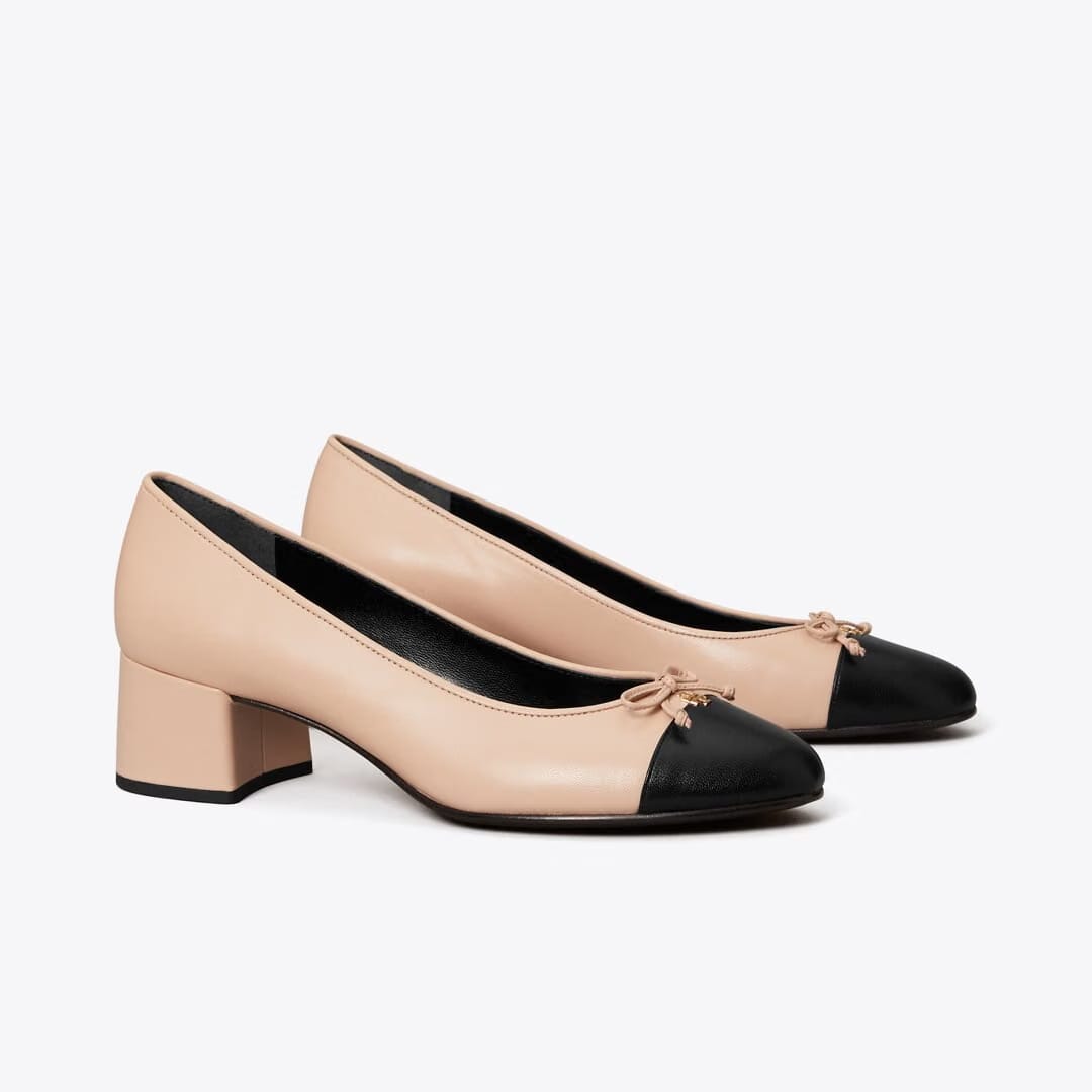 Tory Burch Cap-Toe Pump ROSE PINK / PERFECT BLACK