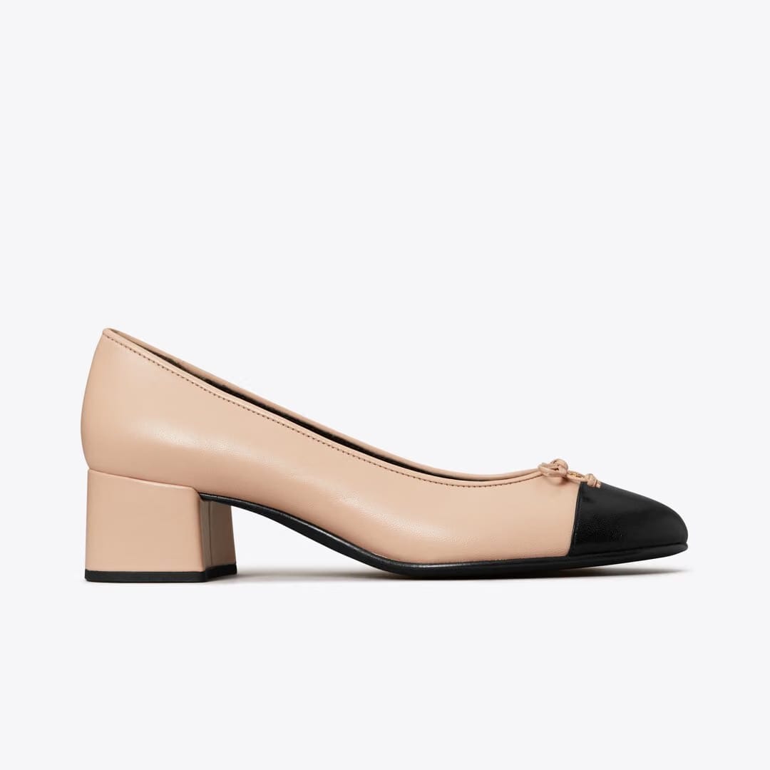 Tory Burch Cap-Toe Pump ROSE PINK / PERFECT BLACK