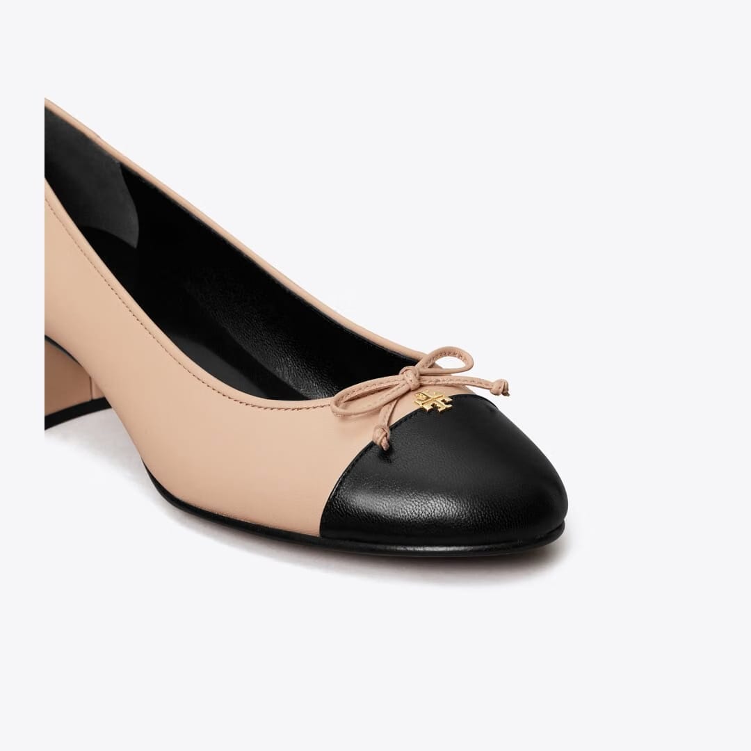 Tory Burch Cap-Toe Pump ROSE PINK / PERFECT BLACK