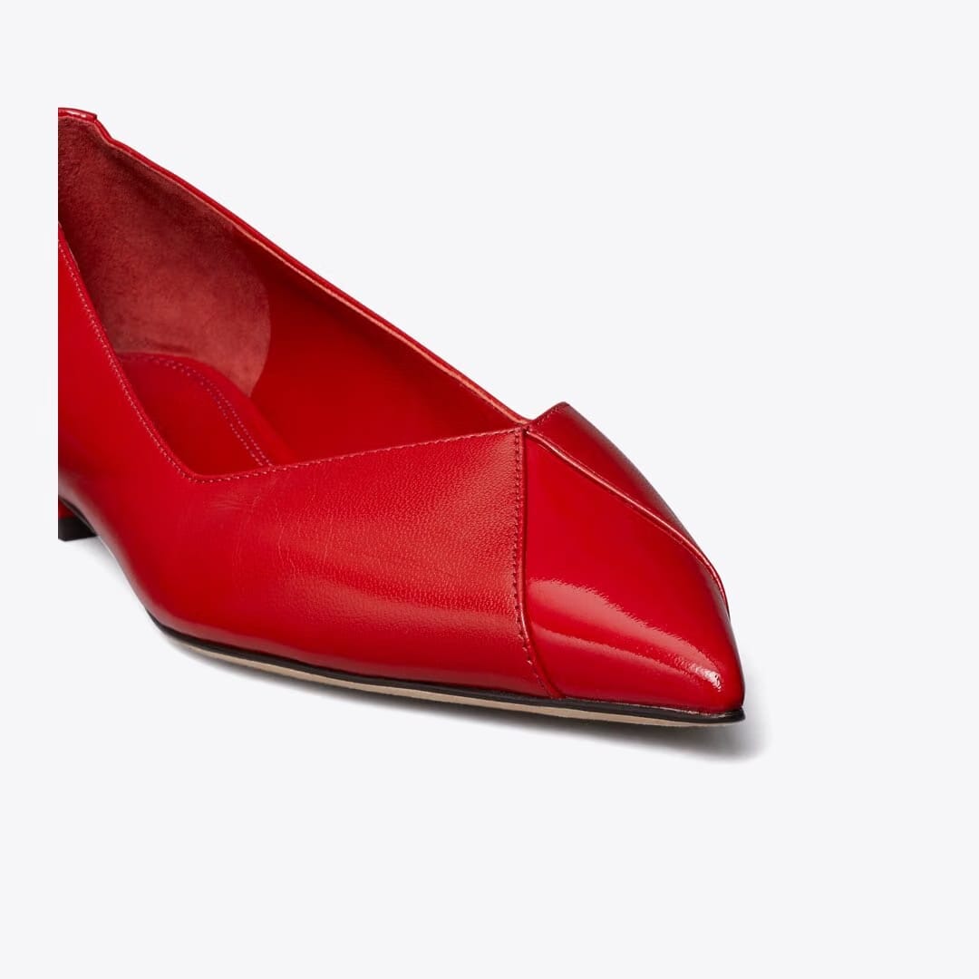 Tory Burch Triangle Pointed Flat TORY RED / TORY RED