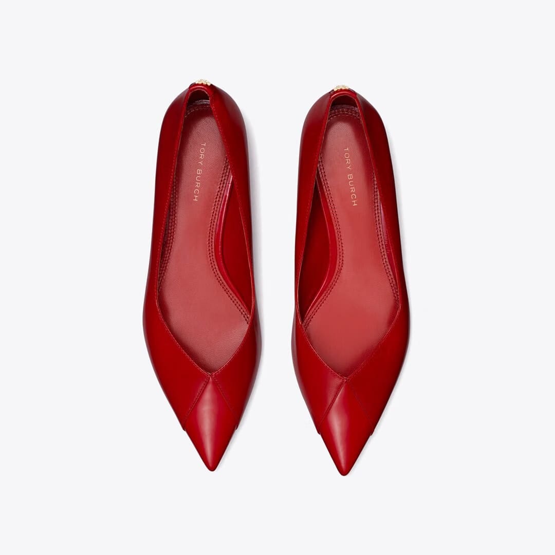 Tory Burch Triangle Pointed Flat TORY RED / TORY RED