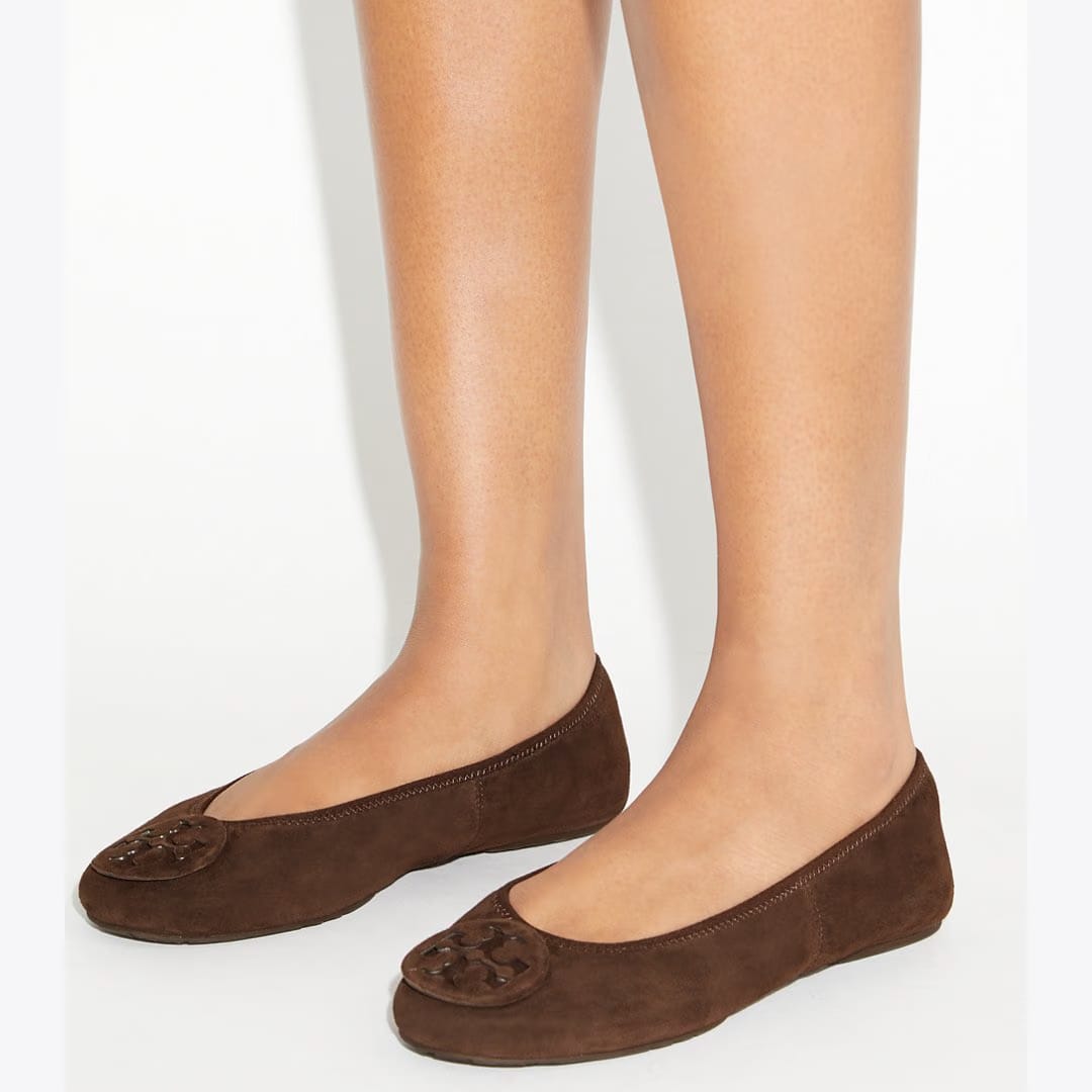 Tory Burch Reva Travel Ballet DARK COCOA / DARK COCOA