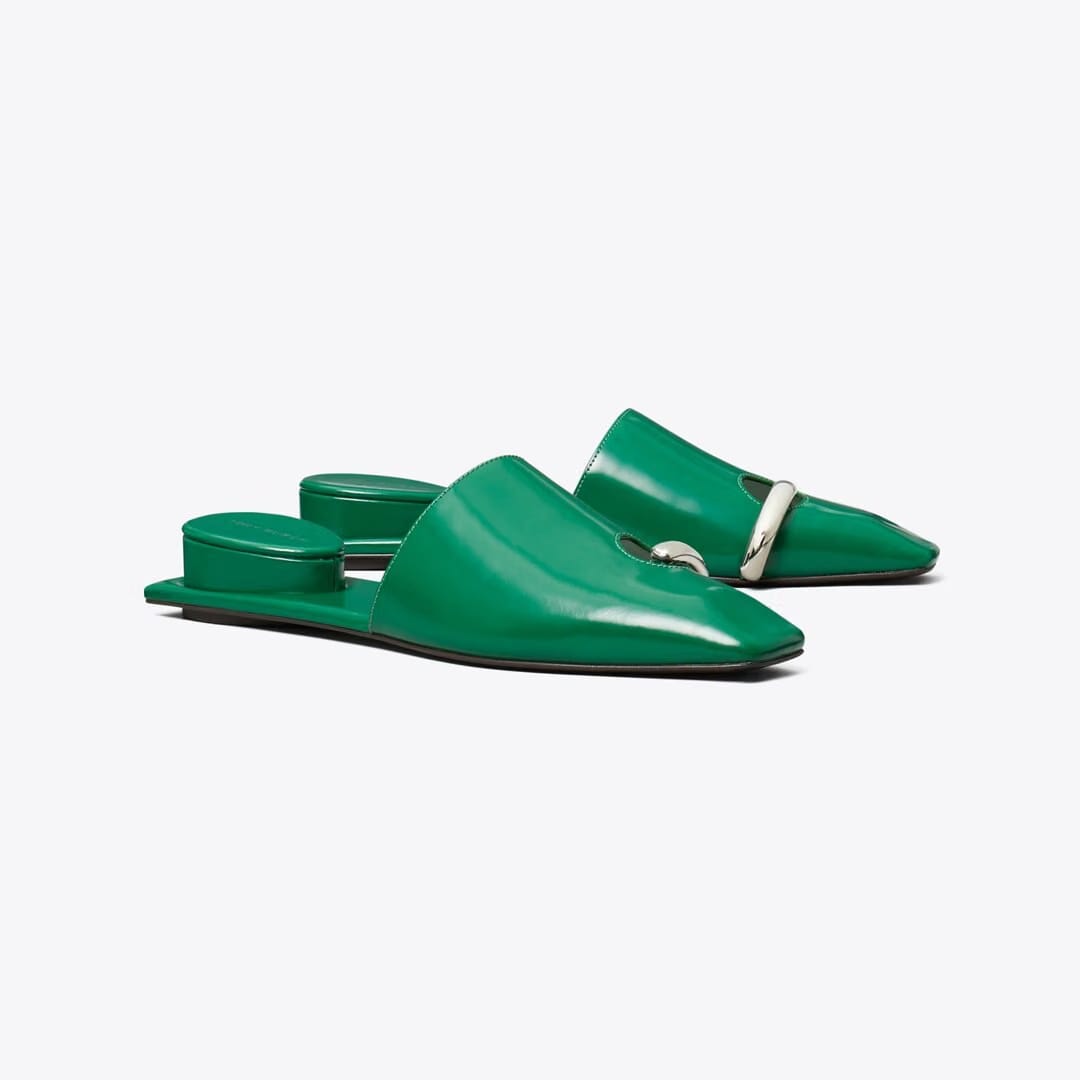 Tory Burch Pierced Mule GRASS / SILVER