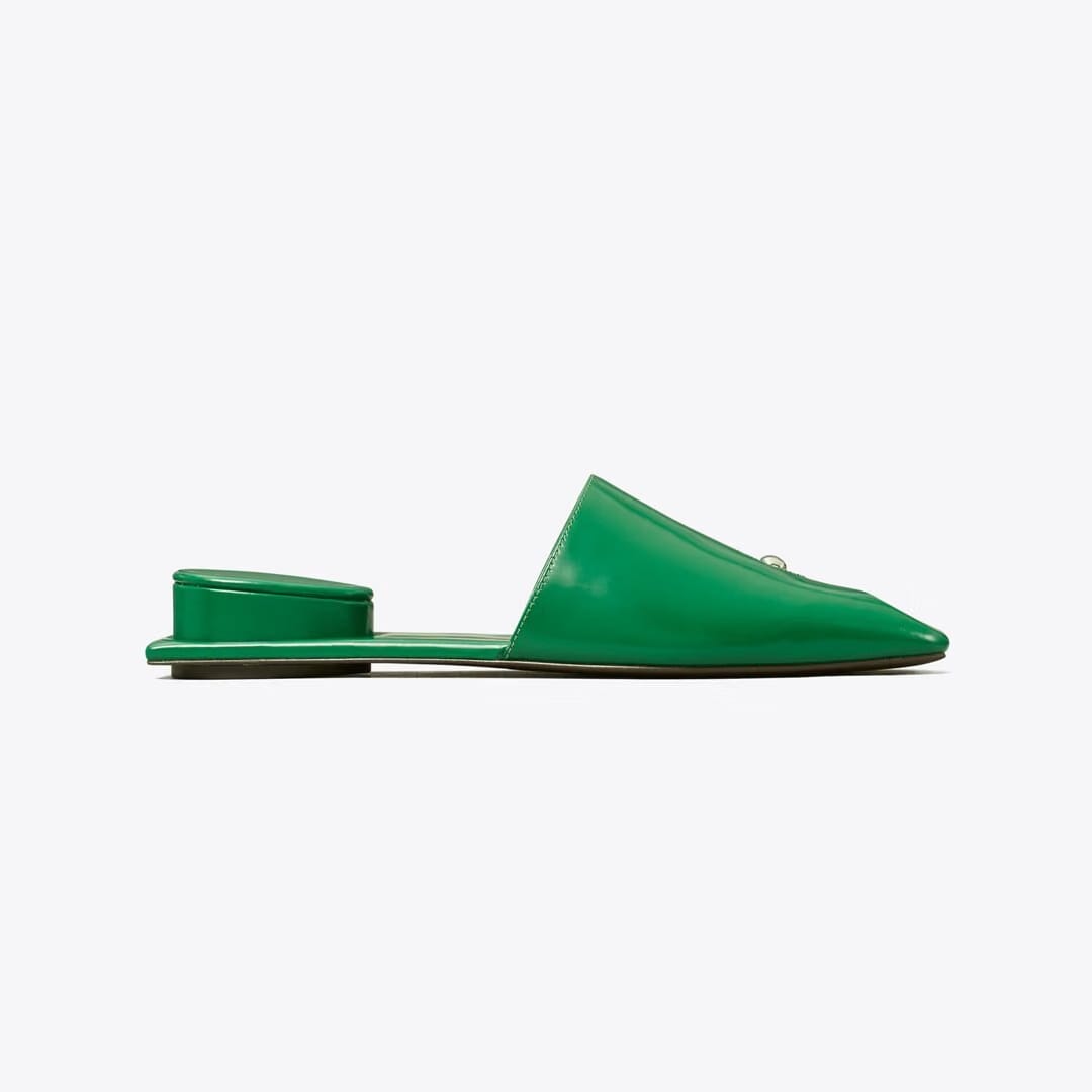Tory Burch Pierced Mule GRASS / SILVER